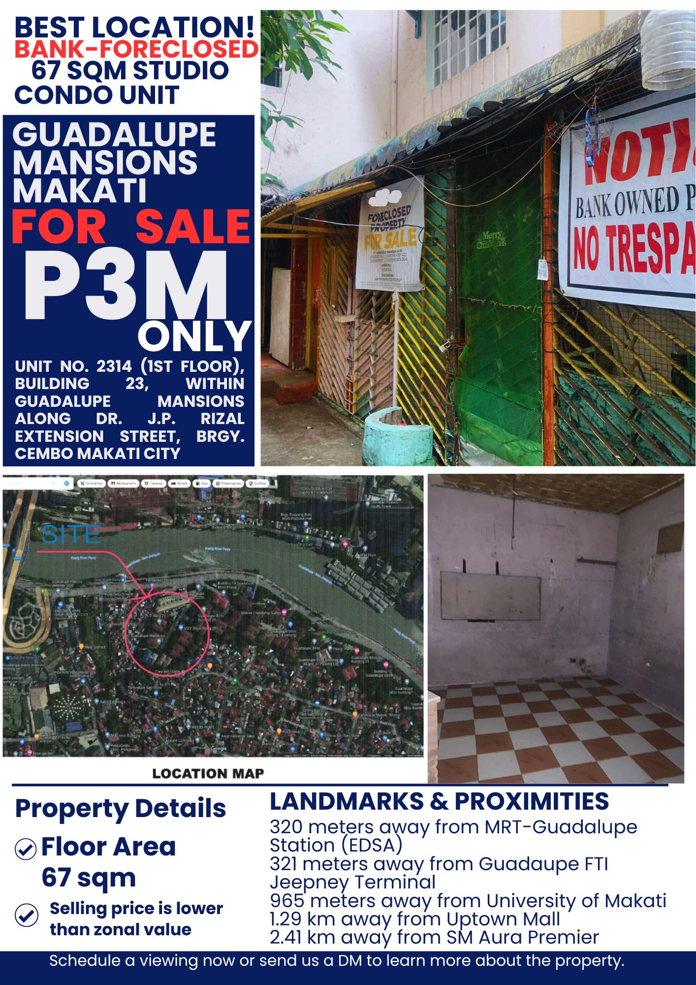 Condominium in GUADALUPE MANSIONS ALONG DR. J.P. RIZAL EXTENSION STREET, BRGY. CEMBO MAKATI CITY - Foreclosed Property