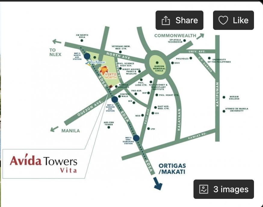 Condominium in UNIT 3-3120, 31/F & SLOT 3-2P23 2/F, AVIDA TOWERS VITA TOWER 3, EDSA, BRGY. BAGONG PAG-ASA NORTH TRIANGLE, QUEZON CITY - Foreclosed Property